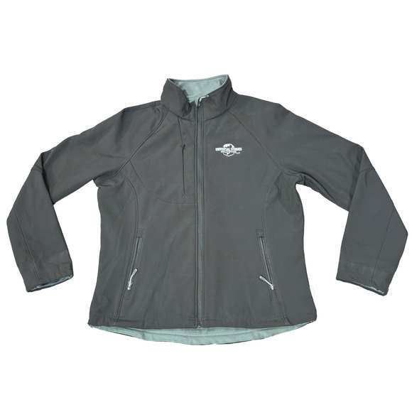Landway Black Softshell Universal Studios Hollywood Full Zip Jacket Womens Large - Picture 1 of 16